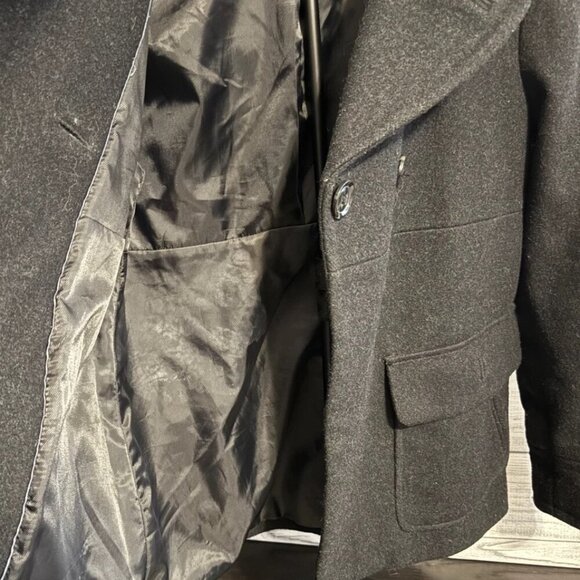 GAP Women’s Pea Coat S Black Wool Blend Double Breasted Holiday 2008 - Picture 2 of 9